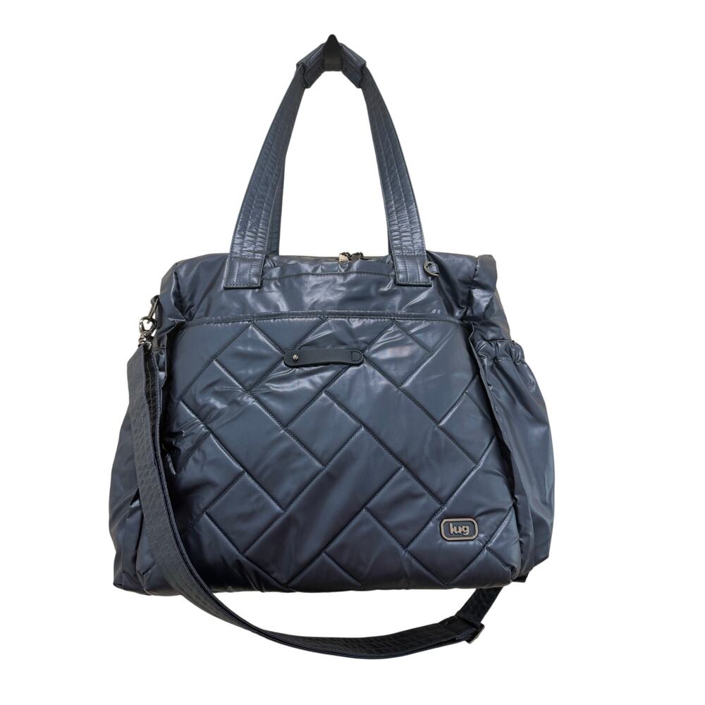 Lug Saunter Classic Duffel Blue Quilted Luggage Sleeve Travel Luggage